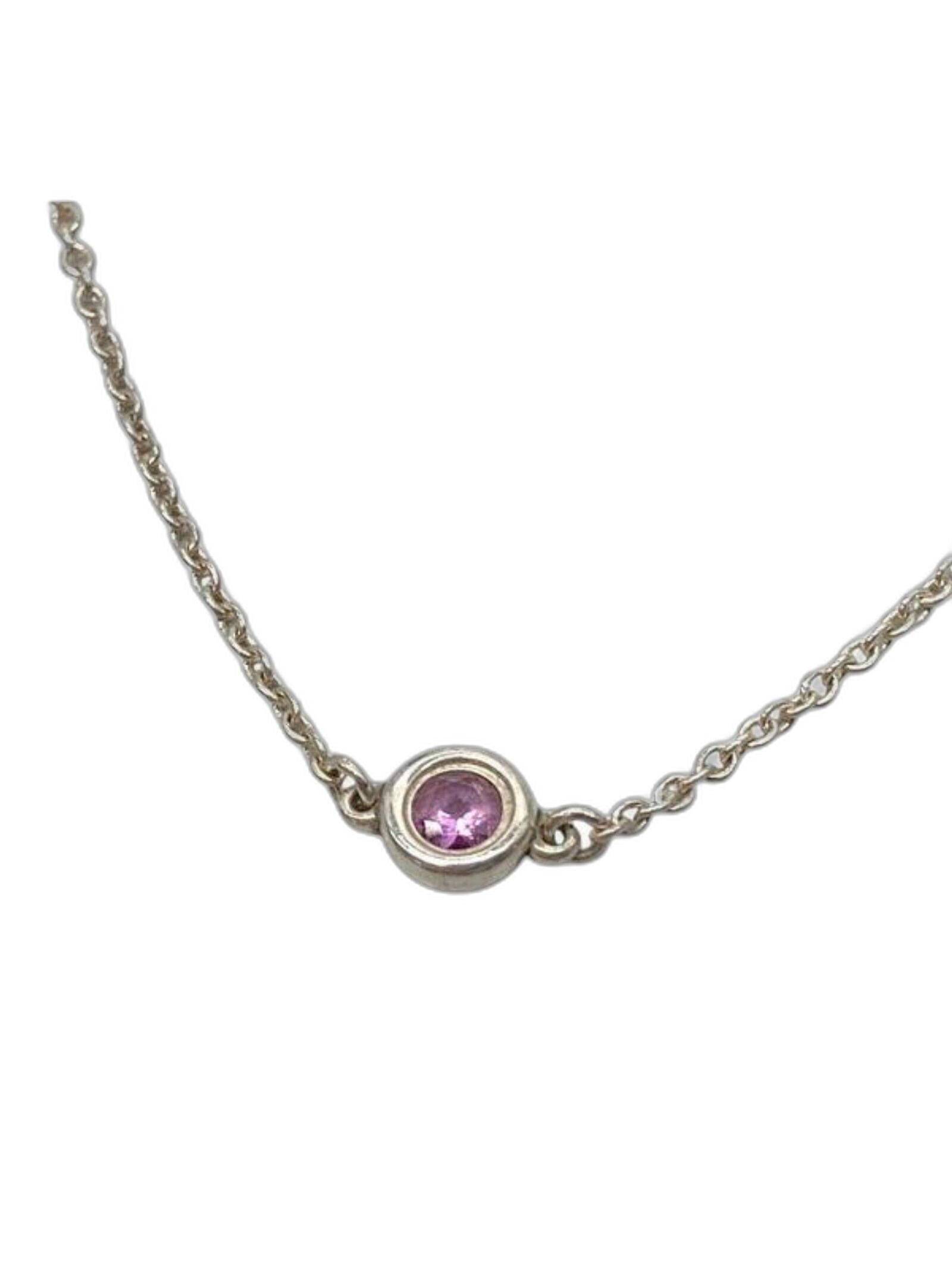 Tiffany & Co. Elsa Peretti Pink Sapphire Bracelet Ss 925